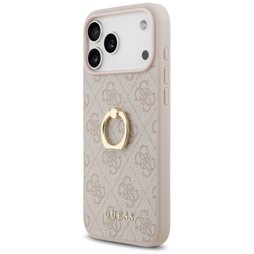 Custodia per Apple iPhone 17 Pro Max, Guess, 4G Ring Stand, Marrone