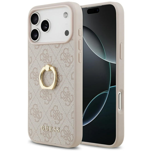 Custodia per Apple iPhone 17 Pro Max, Guess, 4G Ring Stand, Rosa