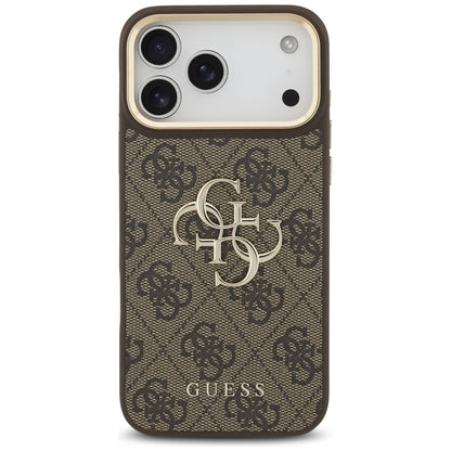 Custodia per Apple iPhone 17 Pro Max, Guess, Big 4G Classic Logo with Big Strap, Marrone