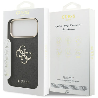 Custodia per Apple iPhone 17 Pro Max, Guess, Big 4G Logo Classic, Nera Dorata