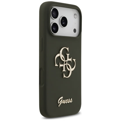 Custodia per Apple iPhone 17 Pro Max, Guess, Big 4G Script, Kaki