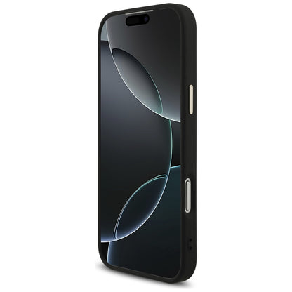 Custodia per Apple iPhone 17 Pro Max, Guess, Fixed Glitter Big 4G Metal Frame, Nera