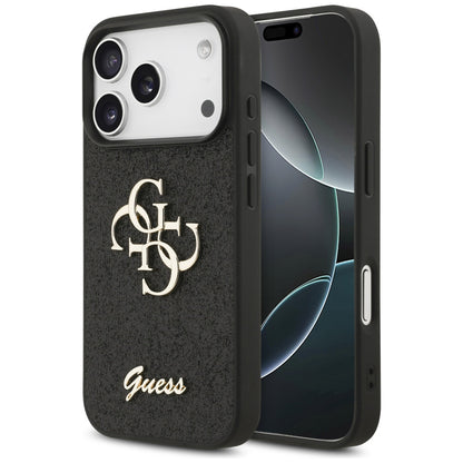 Custodia per Apple iPhone 17 Pro Max, Guess, Fixed Glitter Big 4G, Nera