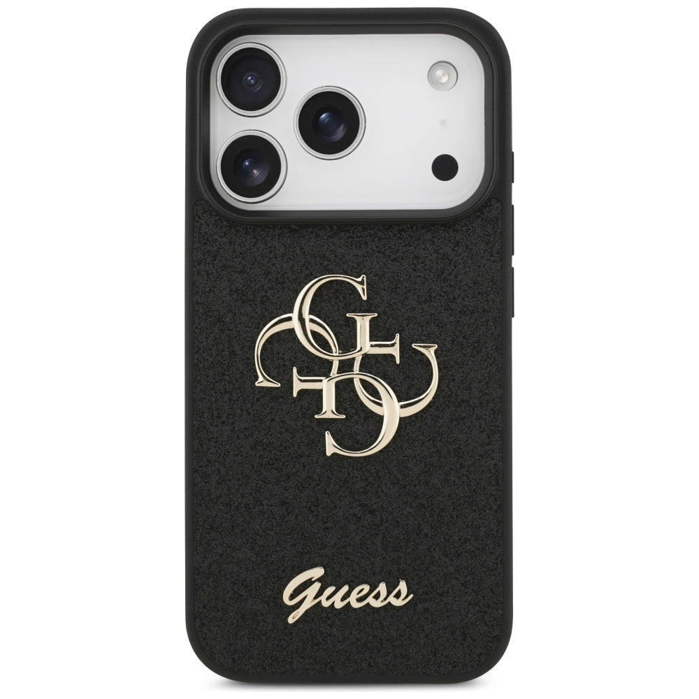 Custodia per Apple iPhone 17 Pro Max, Guess, Fixed Glitter Big 4G, Nera