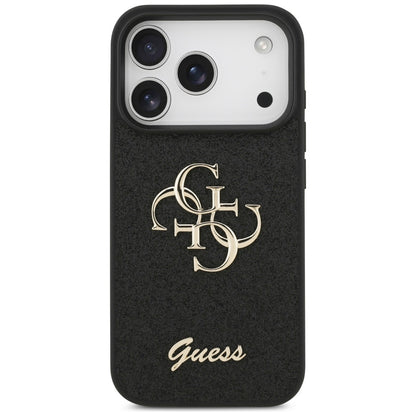 Custodia per Apple iPhone 17 Pro Max, Guess, Fixed Glitter Big 4G, Nera