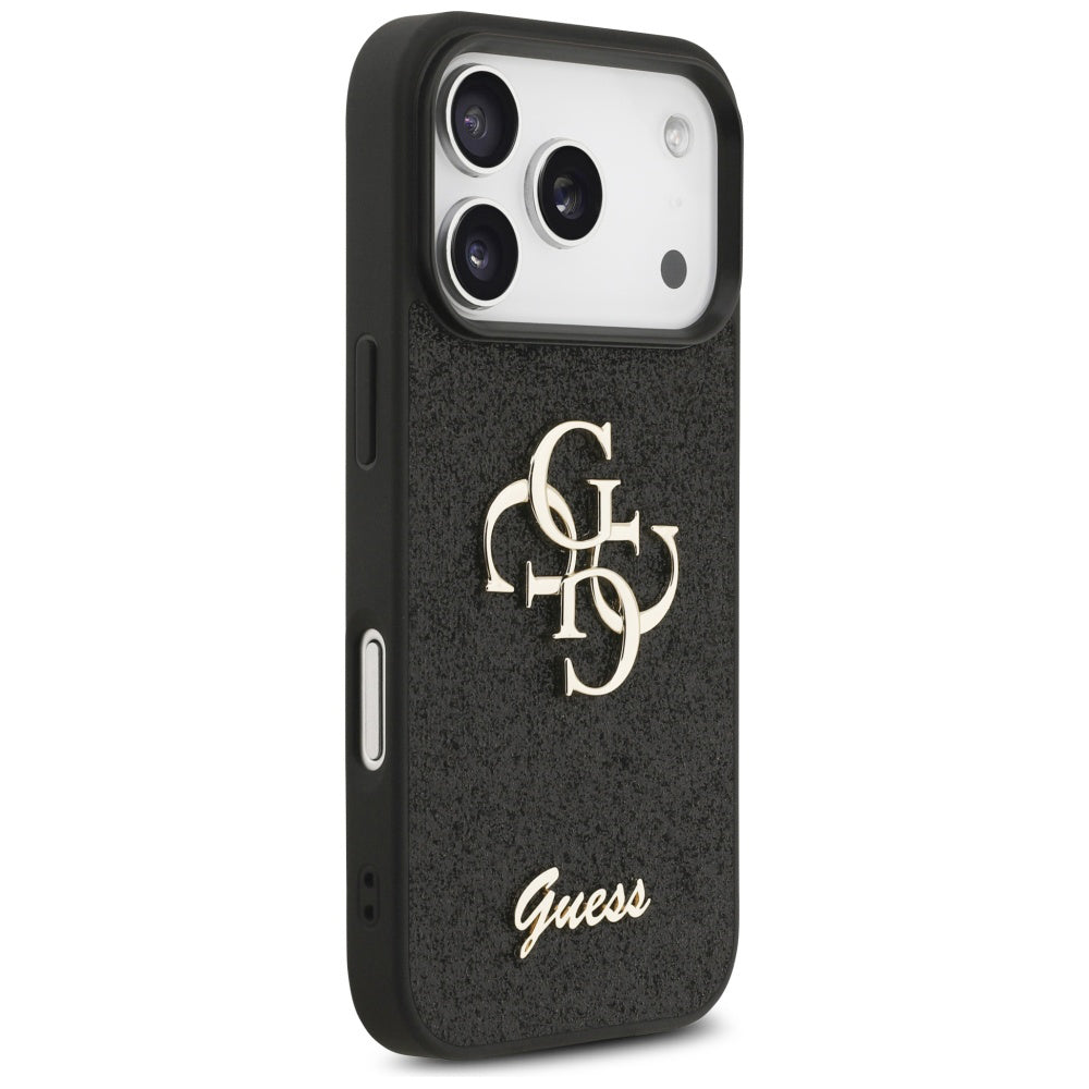 Custodia per Apple iPhone 17 Pro Max, Guess, Fixed Glitter Big 4G, Nera