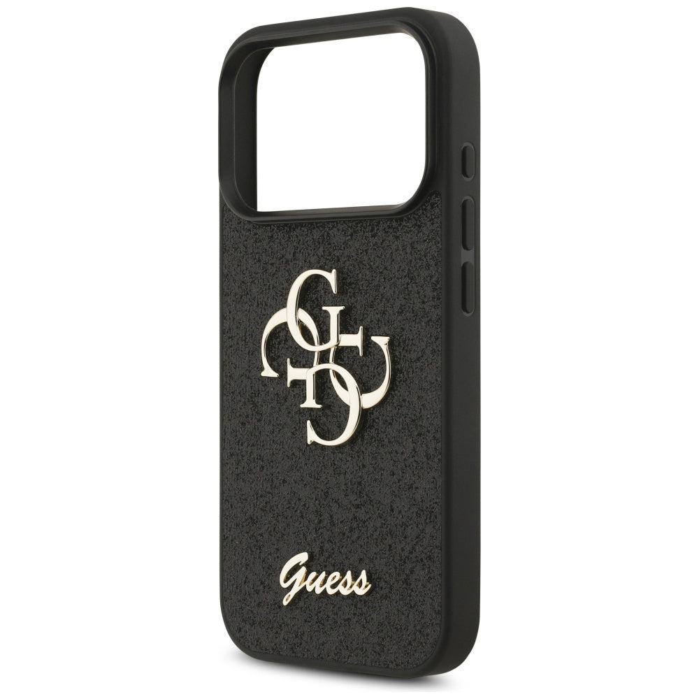 Custodia per Apple iPhone 17 Pro Max, Guess, Fixed Glitter Big 4G, Nera