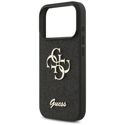 Custodia per Apple iPhone 17 Pro Max, Guess, Fixed Glitter Big 4G, Nera