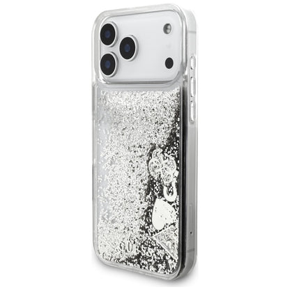 Custodia per Apple iPhone 17 Pro Max, Guess, Liquid Glitter Charms, Argento