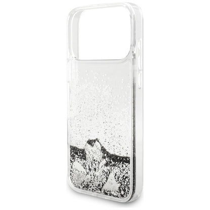 Custodia per Apple iPhone 17 Pro Max, Guess, Liquid Glitter Charms, Argento