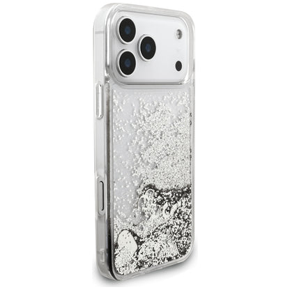 Custodia per Apple iPhone 17 Pro Max, Guess, Liquid Glitter Charms, Argento