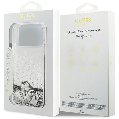 Custodia per Apple iPhone 17 Pro Max, Guess, Liquid Glitter Charms, Argento