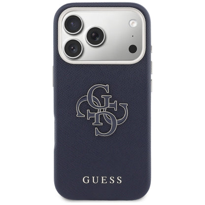 Custodia per Apple iPhone 17 Pro Max, Guess, Resin Logo, Blu