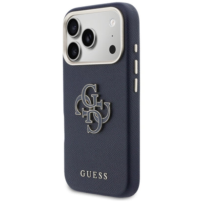 Custodia per Apple iPhone 17 Pro Max, Guess, Resin Logo, Blu