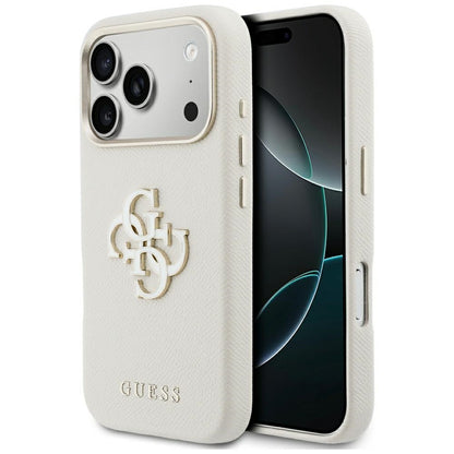 Custodia per Apple iPhone 17 Pro Max, Guess, Resin Logo, Beige