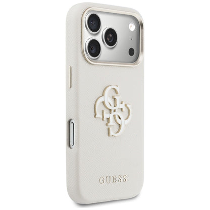 Custodia per Apple iPhone 17 Pro Max, Guess, Resin Logo, Beige