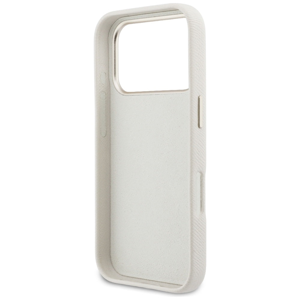 Custodia per Apple iPhone 17 Pro Max, Guess, Resin Logo, Beige