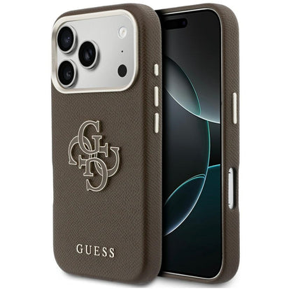 Custodia per Apple iPhone 17 Pro Max, Guess, Resin Logo, Marrone