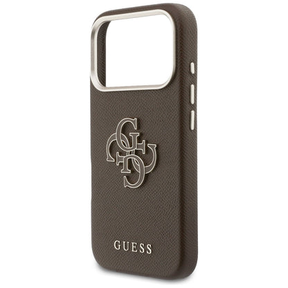 Custodia per Apple iPhone 17 Pro Max, Guess, Resin Logo, Marrone