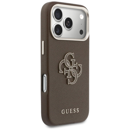 Custodia per Apple iPhone 17 Pro Max, Guess, Resin Logo, Marrone