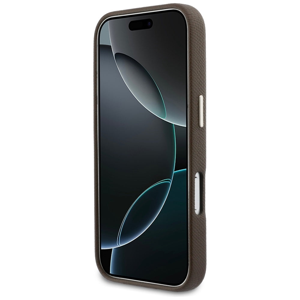 Custodia per Apple iPhone 17 Pro Max, Guess, Resin Logo, Marrone