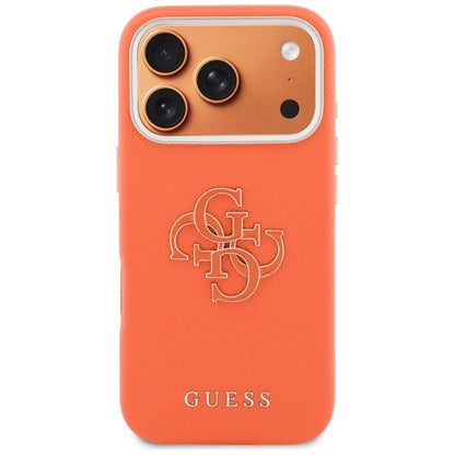 Custodia per Apple iPhone 17 Pro Max, GUESS, Resin Logo, Arancione