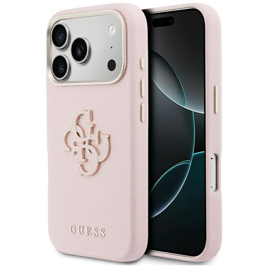 Custodia per Apple iPhone 17 Pro Max, Guess, Resin Logo, Rosa
