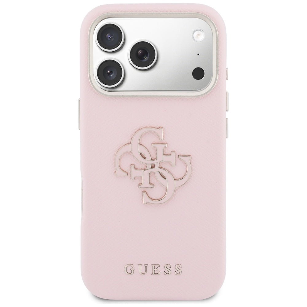Custodia per Apple iPhone 17 Pro Max, Guess, Resin Logo, Rosa