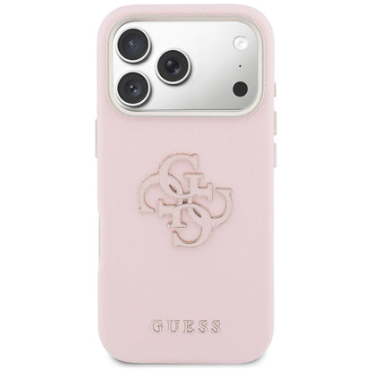 Custodia per Apple iPhone 17 Pro Max, Guess, Resin Logo, Rosa