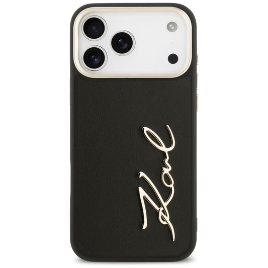 Custodia per Apple iPhone 17 Pro Max, Karl Lagerfeld, Script Logo, Nera