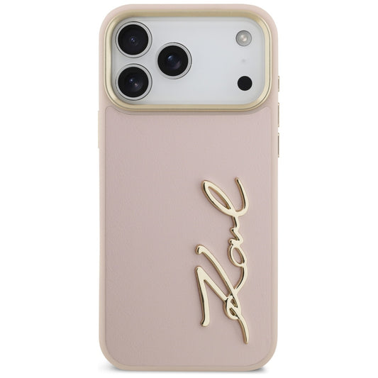 Custodia per Apple iPhone 17 Pro Max, Karl Lagerfeld, Script Logo, Rosa