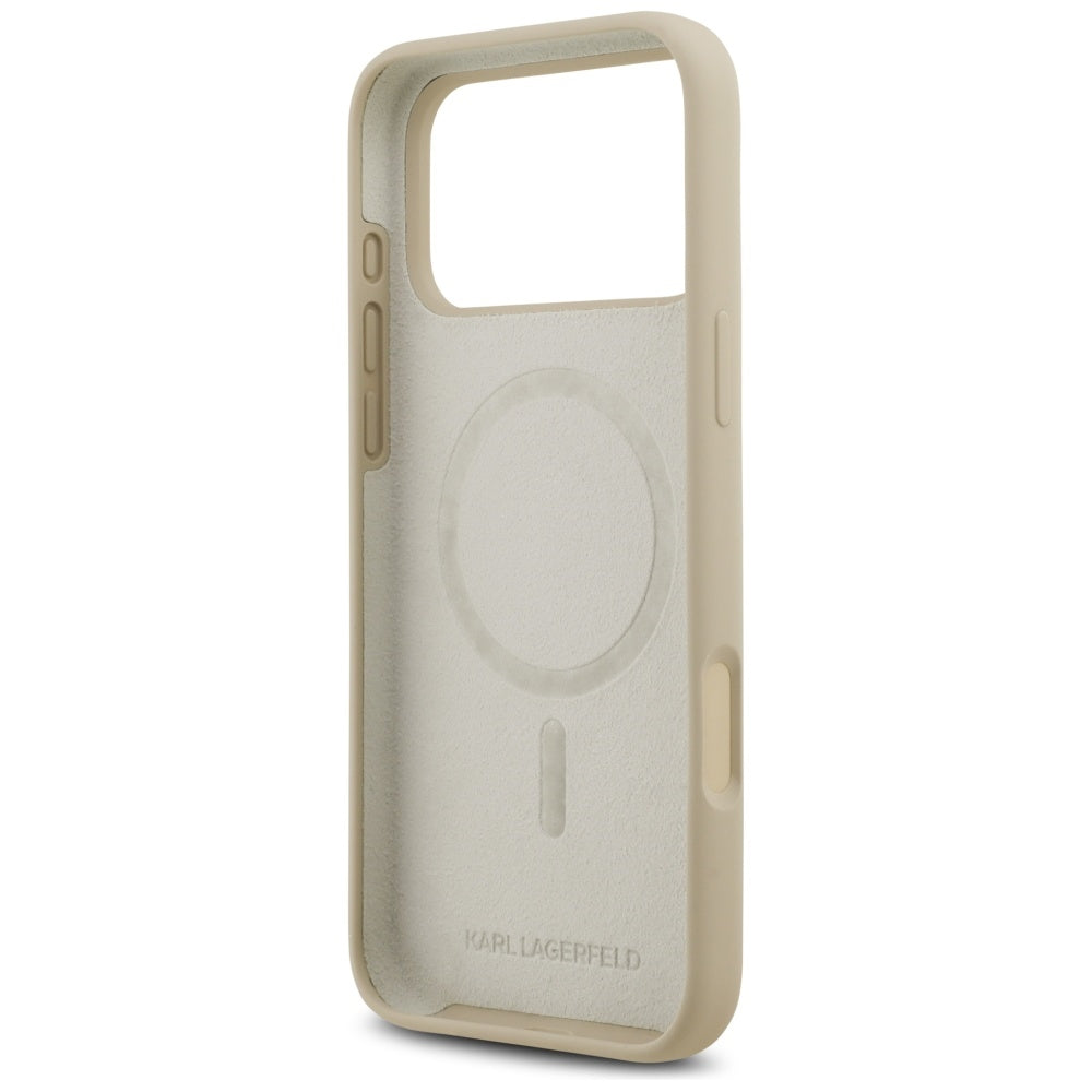Custodia per Apple iPhone 17 Pro Max, Karl Lagerfeld, Sketch and Logo Karl, Marrone