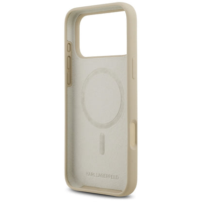 Custodia per Apple iPhone 17 Pro Max, Karl Lagerfeld, Sketch and Logo Karl, Marrone