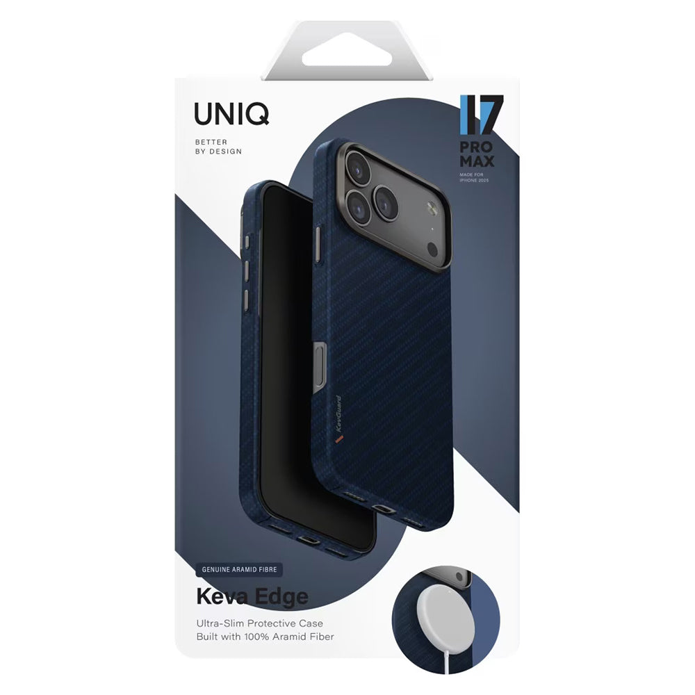 Custodia MagSafe per Apple iPhone 17 Pro Max, UNIQ, Keva MagClick, Blu navy