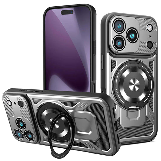 Custodia per Apple iPhone 17 Pro, Techsuit, RuggedCam, Grigio