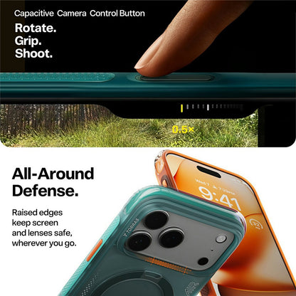 Custodia per Apple iPhone 17 Pro, Torras, Ostand Spin Air, Verde