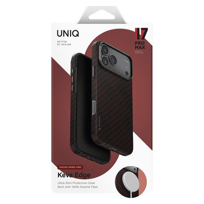 Custodia MagSafe per Apple iPhone 17 Pro, UNIQ, Keva MagClick, Nera Rossa