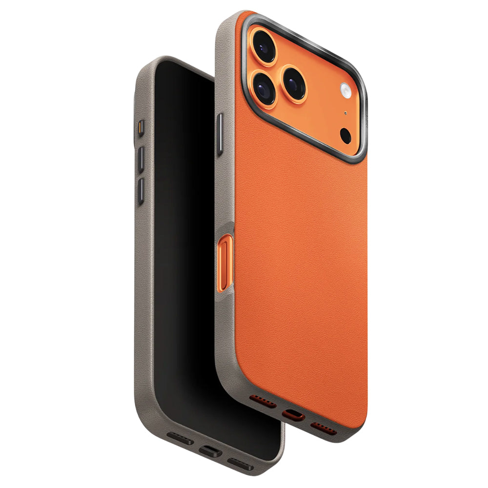 Custodia per Apple iPhone 17 Pro, UNIQ, Lyden Leatherette, Beige Arancione