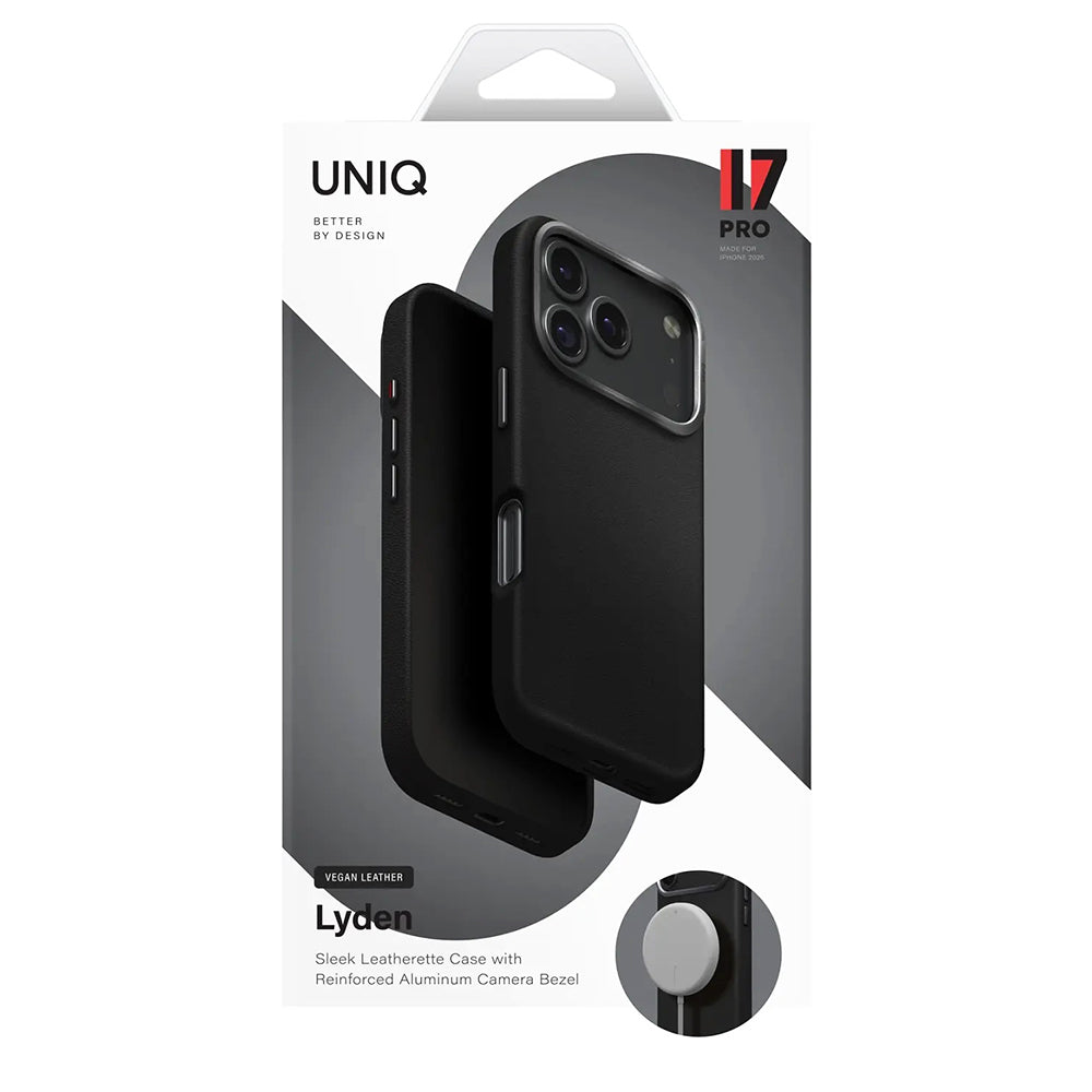 Custodia per Apple iPhone 17, UNIQ, Lyden Leatherette, Grigio