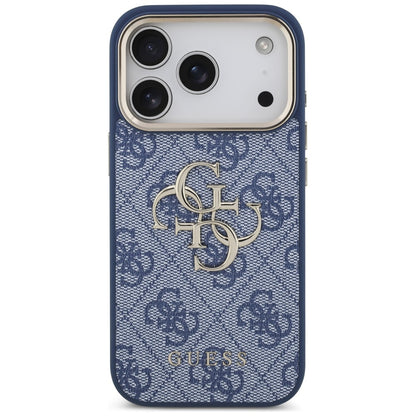 Custodia per Apple iPhone 18 Pro / 17 Pro, Guess, 4G Big Classic Logo, Blu