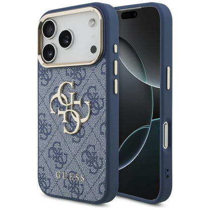 Custodia per Apple iPhone 18 Pro / 17 Pro, Guess, 4G Big Classic Logo, Blu