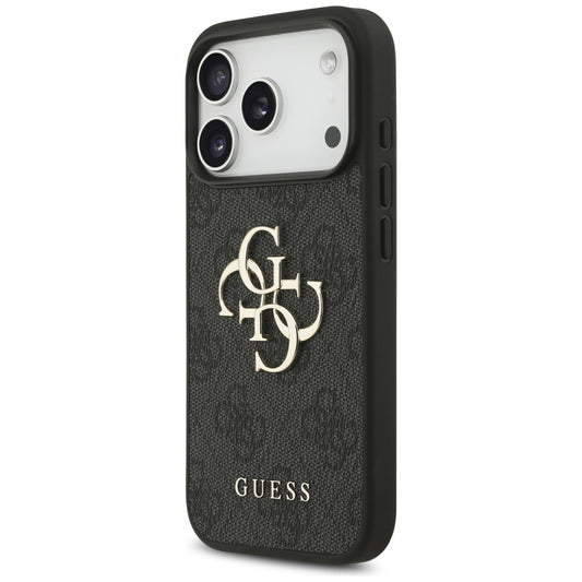 Custodia per Apple iPhone 18 Pro / 17 Pro, Guess, 4G Classic Logo con Cinturino, Nera