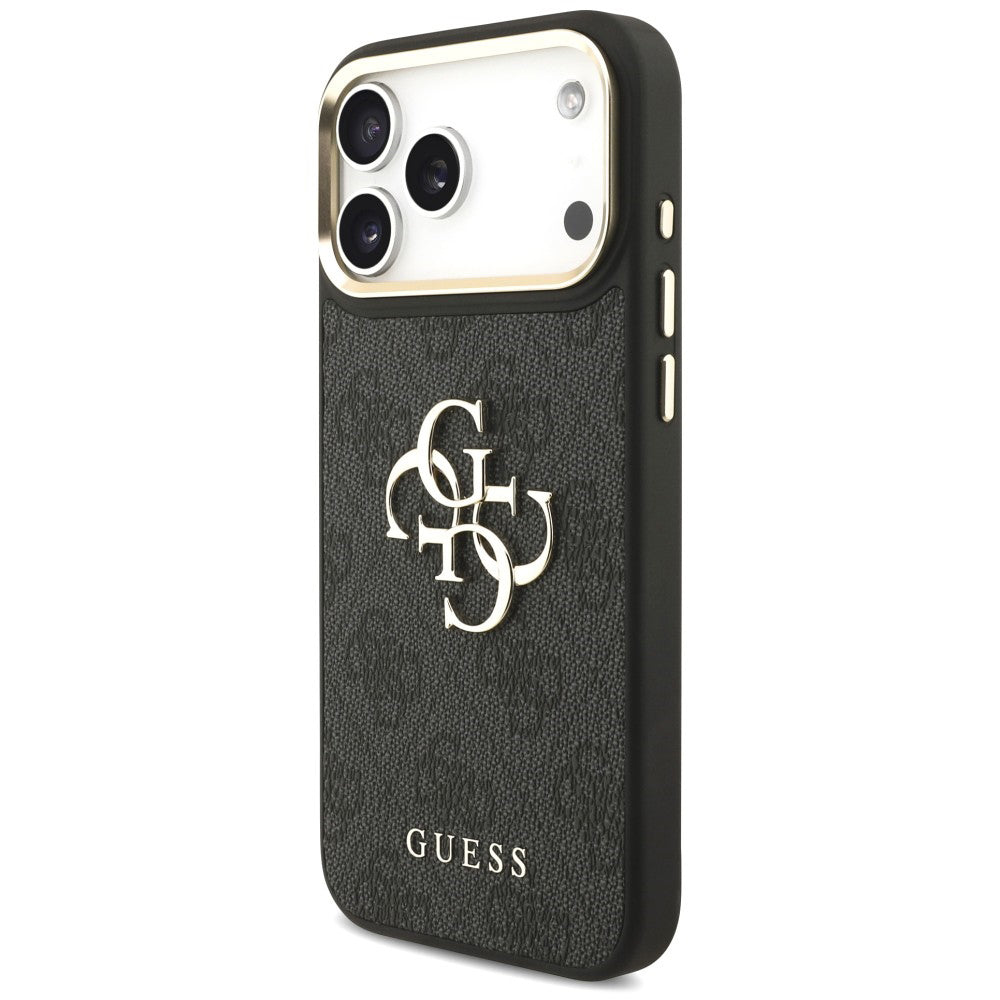 Custodia per Apple iPhone 18 Pro / 17 Pro, Guess, Big 4G Classic Logo & Big Strap Metal Buttons, nera