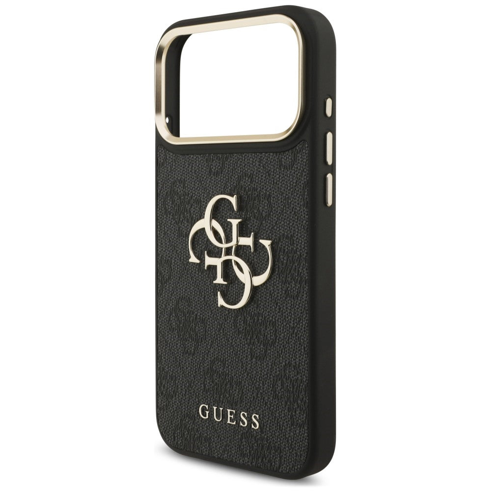 Custodia per Apple iPhone 18 Pro / 17 Pro, Guess, Big 4G Classic Logo & Big Strap Metal Buttons, nera