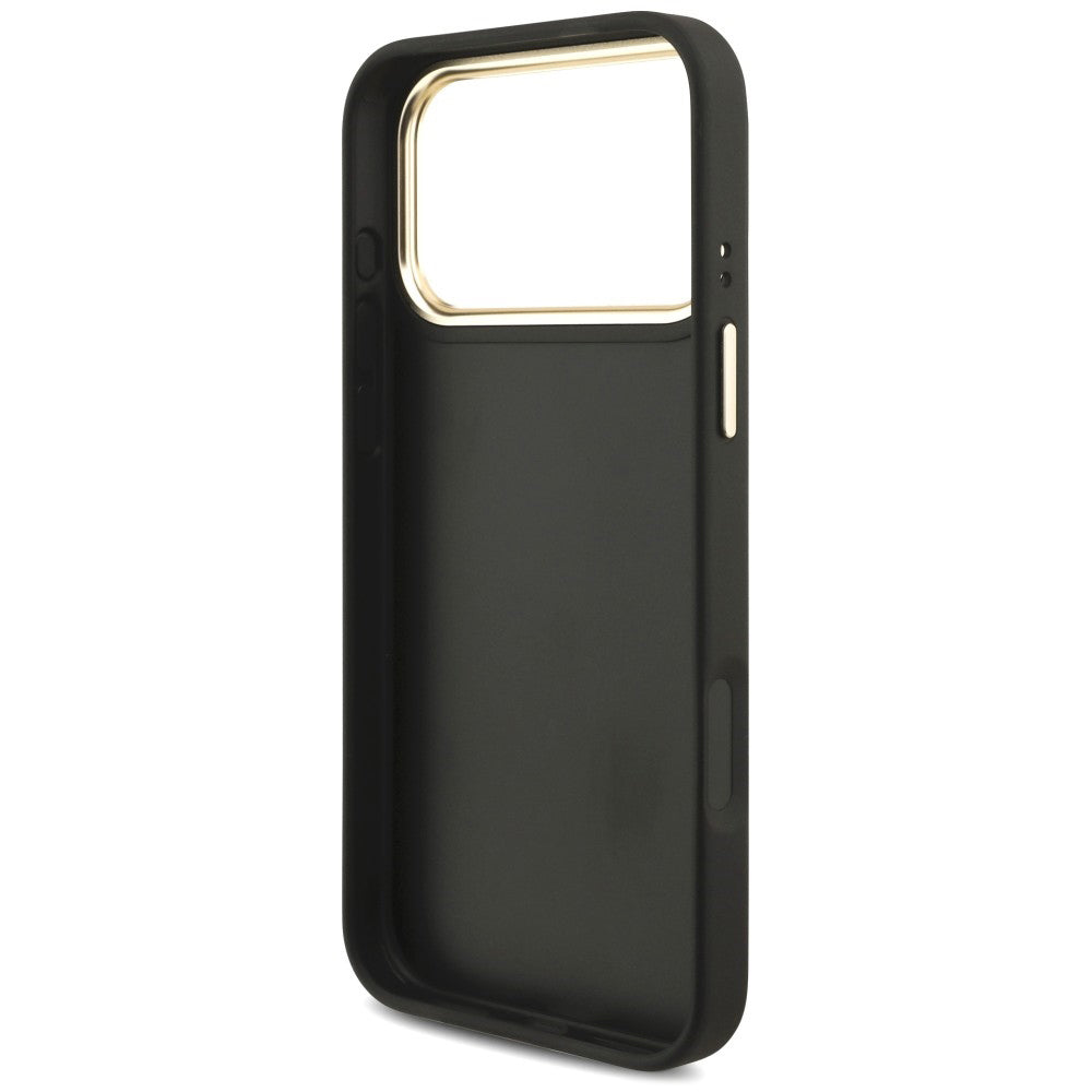 Custodia per Apple iPhone 18 Pro / 17 Pro, Guess, Big 4G Classic Logo & Big Strap Metal Buttons, nera
