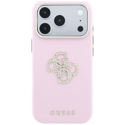 Custodia per Apple iPhone 18 Pro / 17 Pro, Guess, Smooth Big Strass Logo, rosa