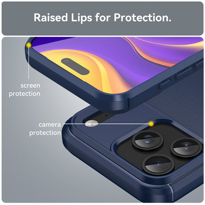 Custodia per Apple iPhone 18 Pro / 17 Pro, Techsuit, Carbonio, Blu