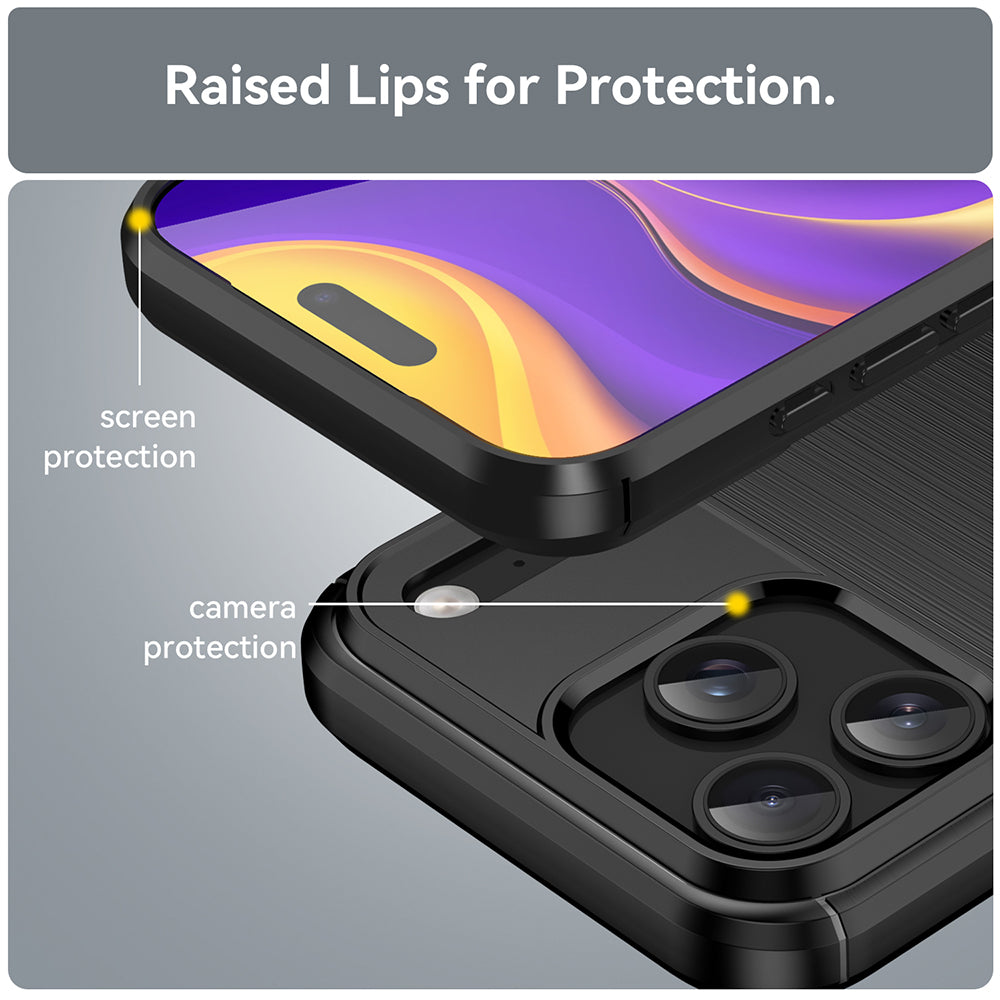 Custodia per Apple iPhone 18 Pro / 17 Pro, Techsuit, Carbonio, Nera