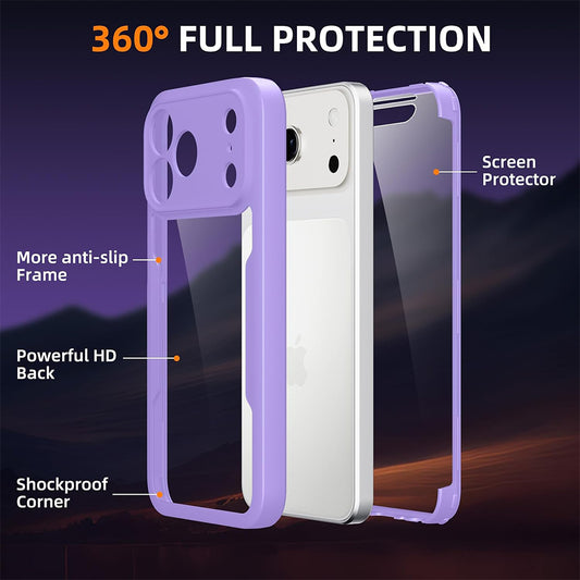 Custodia per Apple iPhone 18 Pro / 17 Pro, Techsuit, ColorVerse 360, Viola