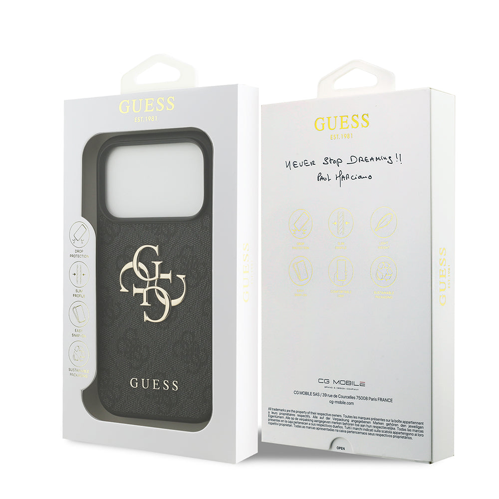 Custodia per Apple iPhone 18 Pro Max / 17 Pro Max, Guess, 4G Big Logo, Nera